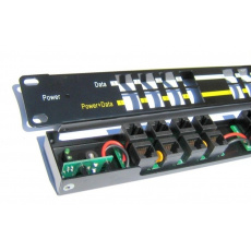 Patch panel POE UTP cat.5e 12p 1U Black, 19" rack