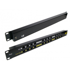 Patch panel POE UTP cat.5e 16p 1U Black (provedení 19" rack)