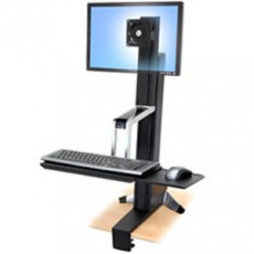 ERGOTRON WorkFit-S, Single LD Sit-Stand Workstation, nastavitelný stolní držák pro monitor, kláv.+myš.