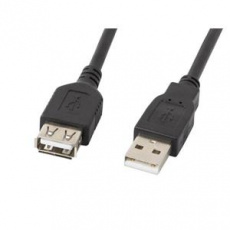 LANBERG USB-A M / F 2.0 kabel 3m, černý