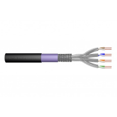 DIGITUS CAT 7 S-FTP venkovní instalační kabel, 1200 MHz PE, vnitřní Eca (LSZH-1), AWG 23/1, 1000 m buben, simplex, barva černá a f