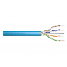 DIGITUS Instalační kabel CAT 6A U-UTP, 500 MHz Eca (EN 50575), AWG 23/1, buben 305 m, simplex, barva modrá