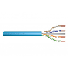 DIGITUS Instalační kabel CAT 6A U-UTP, 500 MHz Eca (EN 50575), AWG 23/1, 500 m buben, simplex, barva modrá