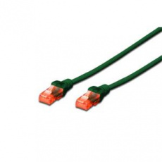 Digitus Ecoline Patch Cable, UTP, CAT 6e, AWG 26/7, zelený 0,5m, 1ks