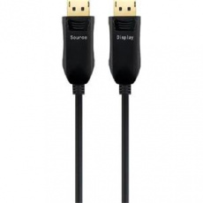 PremiumCord Optický DisplayPort 1.3/1.4 přípojný kabel M/M, zlacené konekt. 30m