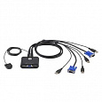 ATEN 2-Port USB VGA Cable KVM Switch with Remote Port Selector