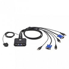 ATEN 2-Port USB VGA Cable KVM Switch with Remote Port Selector