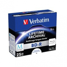 VERBATIM M-DISC BD-R SL 25GB, 4x, printable, jewel case 5 ks