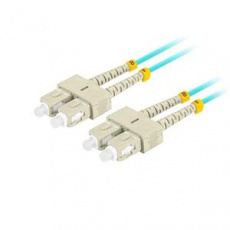 LANBERG optický patch cord MM SC/UPC-SC/UPC duplex 3m LSZH OM3 50/125 průměr 3mm, barva cyan