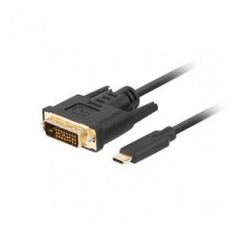 Lanberg USB-C(M)->DVI-D(24+1)(M) kabel 0,5m černá