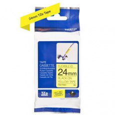 Brother - TZe-FX651,  žlutá / černá, 24 mm,  s flexibilní páskou