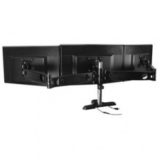 ARCTIC Z3 Pro (Gen 1) stolní držák pro 3 monitory, 13"-30" LCD, VESA, do 10 kg, 4-port USB 3.0 Hub (EU), stříbrný/černý