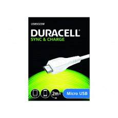 Duracell -  napájecí a synchronizační kabel pro Micro USB zařízení bílý 2m