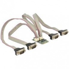 Delock Module MiniPCIe I/O PCIe full size 4 x Serial RS-232 with Voltage supply