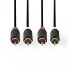 Nedis CABW24200AT30 - Stereofonní Audio Kabel | 2x RCA Zástrčka - 2x RCA Zástrčka | 3 m | Antracit