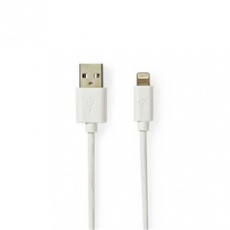 Nedis CCBW39300WT10 - Synchronizační a nabíjecí kabel | Apple Lightning 8-pin Zástrčka - USB A Zástrčka | 1 m | Bílá barva