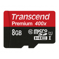 Transcend 8GB microSDHC UHS-I 400x Premium (Class 10) paměťová karta (bez adaptéru)