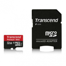 Transcend 32GB microSDHC UHS-I 400x Premium (Class 10) paměťová karta (s adaptérem)