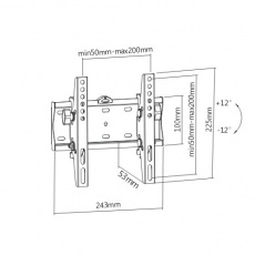 GEMBIRD Držák TV WM-42T-02, 23"-42" (30kg), náklopný