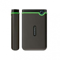 TRANSCEND 4TB StoreJet 25M3S SLIM, 2.5”, USB 3.0 (3.1 Gen 1) Externí Anti-Shock disk, tenký profil, šedo/zelený
