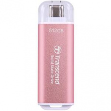 Transcend ESD300P 512GB, External SSD, USB 10Gbps, Type C, 1050MB/R, 950MB/W, růžový