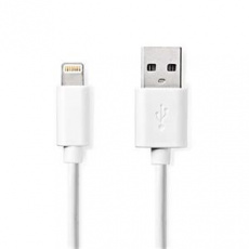 Nedis CCGL39300WT10 - Lightning Kabel| Apple Lightning 8pinový | USB-A Zástrčka | 1 m | Pocínovaná měď / Bílá
