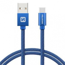 SWISSTEN DATA CABLE USB / USB-C TEXTILE 1,2M BLUE