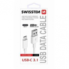 SWISSTEN DATA CABLE USB / USB-C 3.1 1,5M WHITE (7mm)