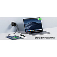 ACER 67W PD GaN charger - black; 2×USB-C +1×USB-A, černá - Nabíječka s Power Delivery a GaN = nitrid galia