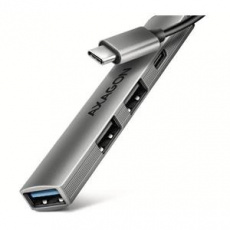 AXAGON HUE-STC, 4x USB ALU STRIP hub, 1x USB-A 5Gbps, 2x USB-A & 1x USB-C 480Mbps, kabel USB-C 12cm