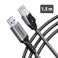 AXAGON ADE-AM15 USB-A Gigabit Ethernet adaptér s integrovaným síťovým CAT6 kabelem RJ-45 (1,5 m)l