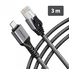 AXAGON ADE-CM30 USB-C Gigabit Ethernet adaptér s integrovaným síťovým CAT6 kabelem RJ-45 (3 m)