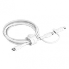Belkin BOOST CHARGE™ PRO 2v1 USB-C a Lightning kabel, 1,5m, bílý - odolný