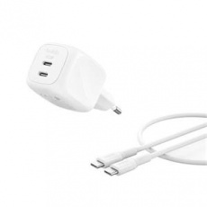 Belkin BOOST CHARGE™ PRO Duální 50W USB-C Power Delivery GaN PPS nástěnná nabíječka + 1m USB-C/USB-C kabel, bílá