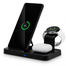CONNECT IT MultiCharge 3v1 bezdrátová Qi nabíječka pro SAMSUNG, ČERNÁ