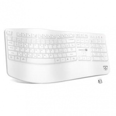 CONNECT IT FOR HEALTH Ergonomická klávesnice, bezdrátová, USB 2.4GHz, CZ + SK verze, BÍLÁ
