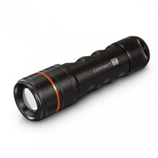 CONNECT IT GLEAM 500 LED ruční svítilna 4x AAA, 500 lm, hliníková, voděodolná, černá