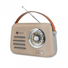 CONNECT IT Hyperbass RetroBEAT FM rádio a bezdrátový reproduktor BÉŽOVÝ