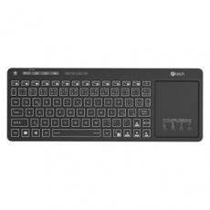 C-TECH klávesnice WLTK-03, Dual mode, BT5.0 + 2,4GHzb, bezdrátová s touchpadem, LED podsvětlení, černá
