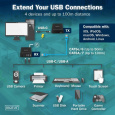 DIGITUS USB 3.2 Gen1 CAT Extender, 5 Gbps, 4 porty: 3x USB-A / 1x USB-C, 100m