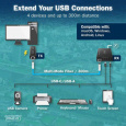 DIGITUS USB 3.2 Gen1 Fiber Extender, 5 Gbps, 4 porty: 3x USB-A / 1x USB-C, 300m