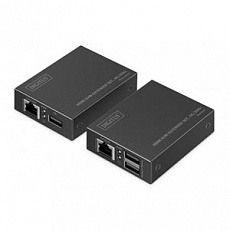 DIGITUS Sada prodlužovače HDMI KVM, 4K/30Hz, dosah 40/70 m, PoC (napájení po kabelu), CAT (síťový kabel), černá