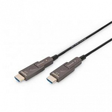 Digitus Aktivní optický HDMI propojovací kabel, typ A, odnímatelný samec/samec, 30,0 m, Ultra HD, 4K@60 Hz, zlatý, bl