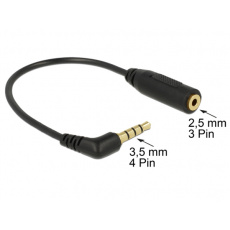 Delock Audio kabel Stereo jack 3.5 mm 4 pin samec > Stereo jack 2.5 mm 3 pin  samice pravoúhlá