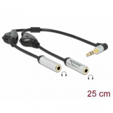 Delock Audio Splitter, ze stereofonního zástrčkového konektoru 3,5 mm na 2 x stereofonní zásuvkové konektory 3,5 mm, 3 p