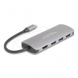 Delock 7portový USB 10 Gb/s rozbočovač a výstup 4K HDMI s připojením USB typu C a PD 3.0 90 Wattů