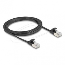 Delock Plochý patch kabel RJ45 zástrčka na zástrčku Cat.6A U/FTP 1,5 m, černý