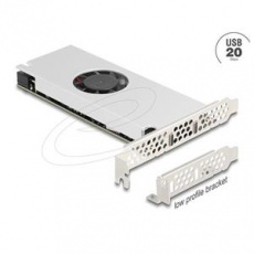 Delock Karta PCI Express x16 na 2 x USB 20 Gb/s USB Type-C Dual Channel s ventilátorem a chladičem , nízkoprofilové