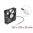 Delock Axiální ventilátor: 5 V DC, 120 x 120 x 25 mm, černý