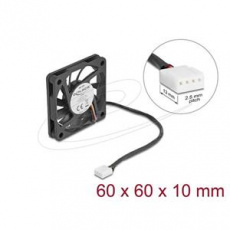 Delock Axiální ventilátor: 12 V DC, 60 x 60 x 10 mm, černý